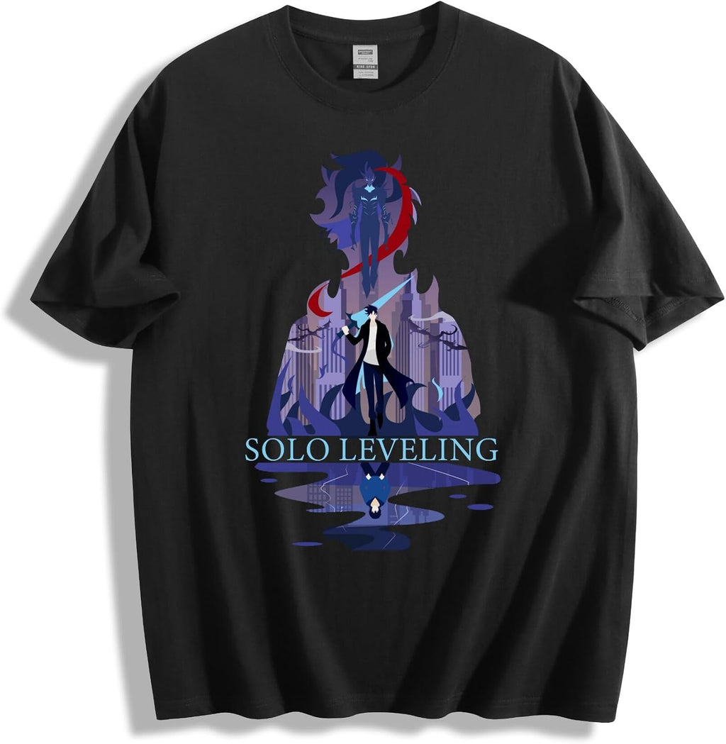 Solo Leveling T-Shirt, Sung Jinwoo Silhouette Aesthetic Graphic Tee