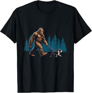 Boston Terrier and Bigfoot - Boston Bull Terrier Lover T-Shirt