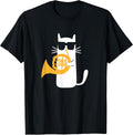 Cat French Horn Funny Cat Lover T-Shirt