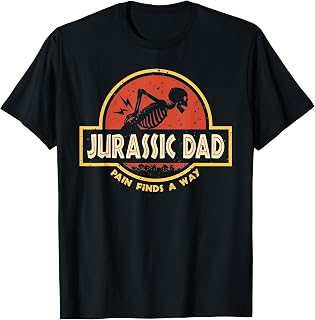 Jurassic Dad Pain Finds A Way Funny Back Pain Skeleton T-Shirt