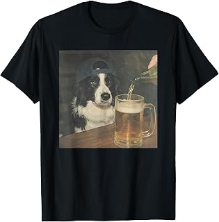 Border Collie Drinking Beer T-Shirt