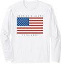 Trendy Apparel 4th of July America's 250th 1776-2026 US Flag Long Sleeve T-Shirt