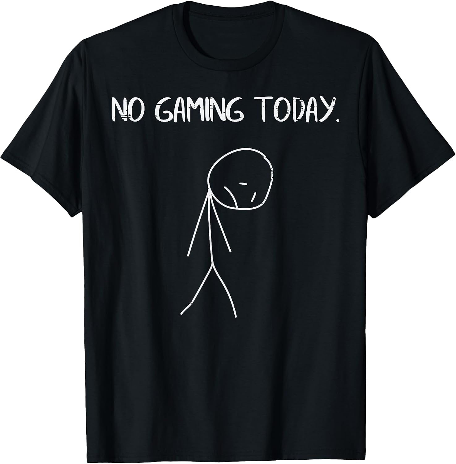 No Gaming Today Sad Stickman Funny Video Gamer Men Boys Kids T-Shirt