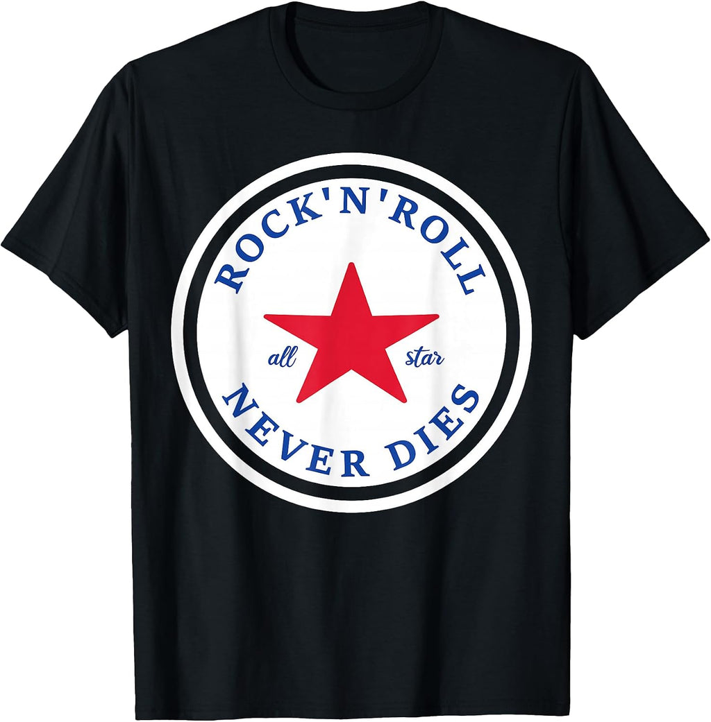 Rock N Roll Never Dies Rock and Roll All Star Music T-Shirt