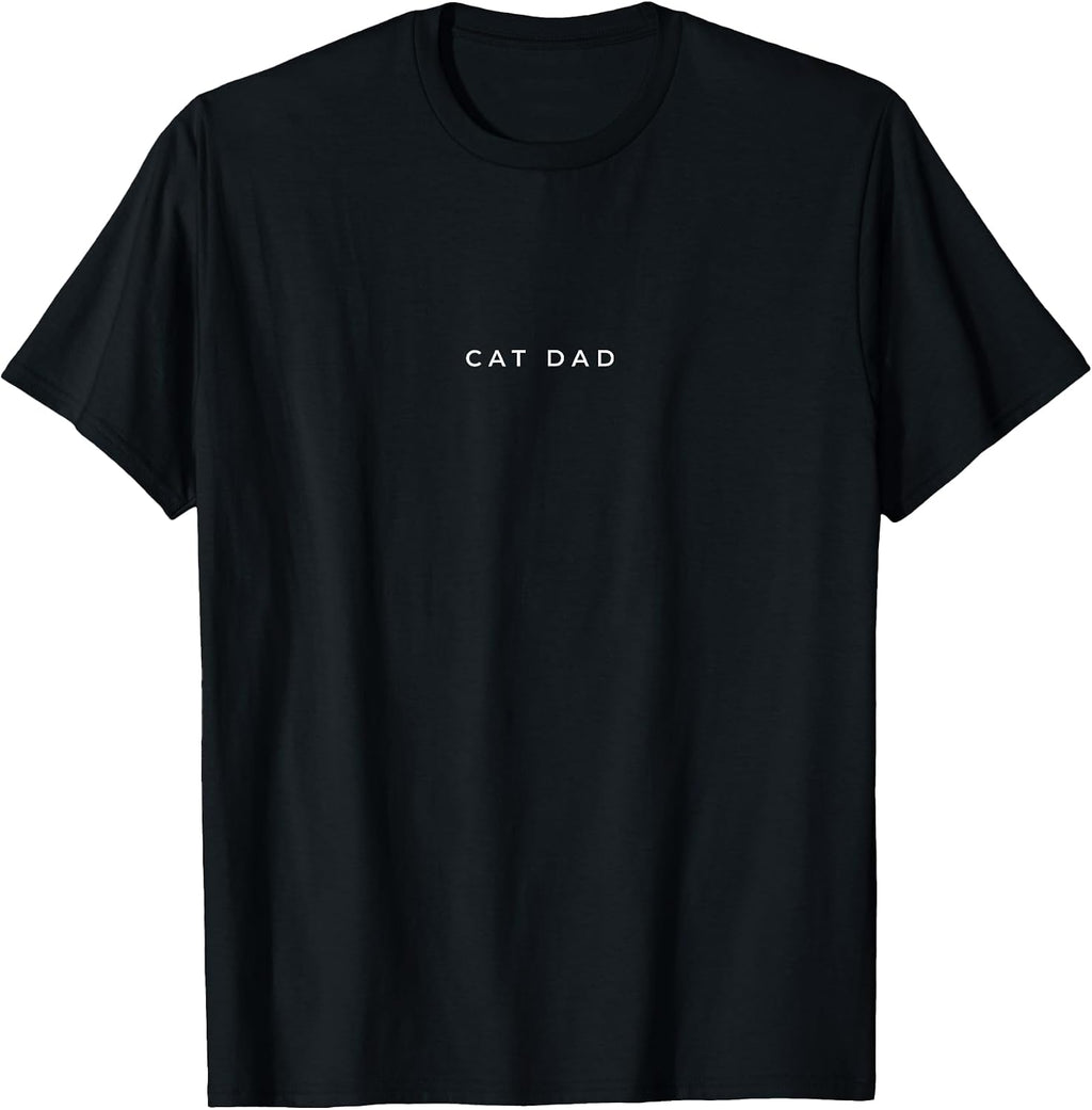 Cat Dad Cat Lover Funny Cat Minimalist Subtle Cat T-Shirt