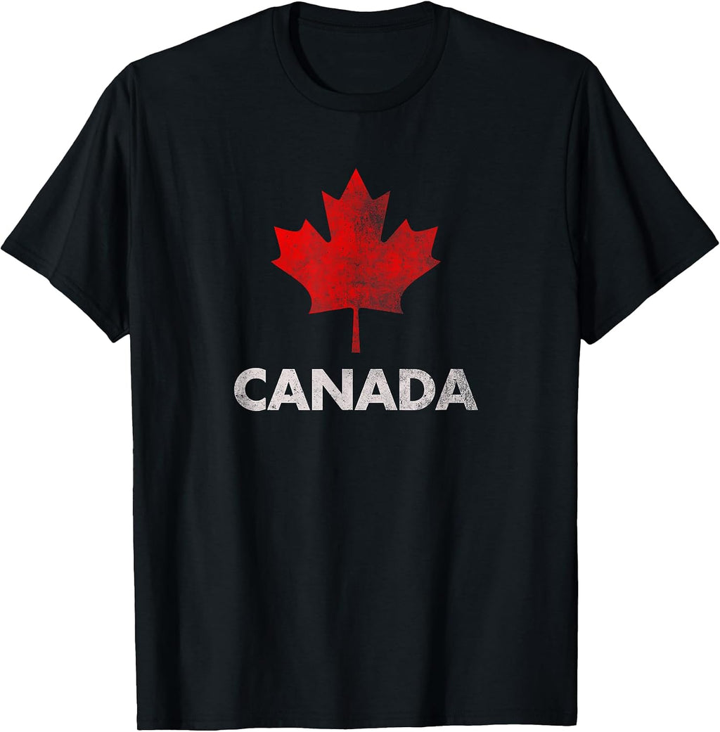 Vintage Retro Canadian Maple Leaf Canada Flag T-Shirt