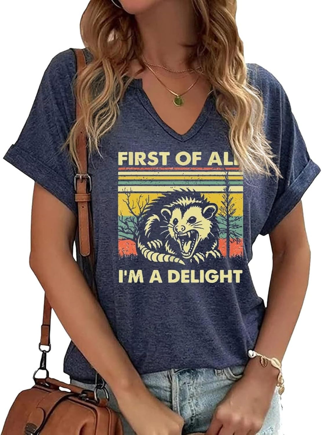 Womens Summer V Neck Shirt Funny Letter Printed Graphic Short Sleeve Tee Casual Loose Fit Holiday Tops