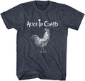 Alice in Chains Logo & Rooster Adult Navy Heather Short Sleeve T Shirt 90s Rock Vintage Style Graphic Tee
