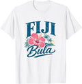 Fiji Bula Hibiscus Tropical Island Beach Palm Trees Holiday T-Shirt
