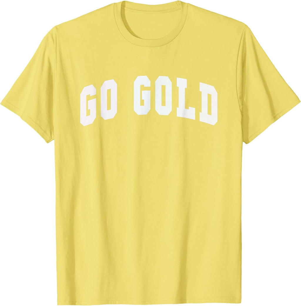 Retro Let's GO Gold Team Motivational War Game Spirit Week T-Shirt