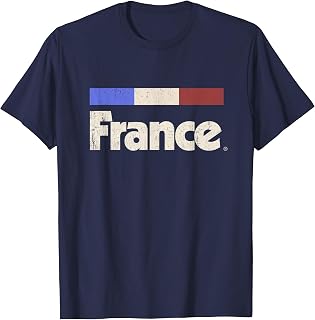 Retro France Flag Drapeau FranÃ§ais Blue French T-Shirt
