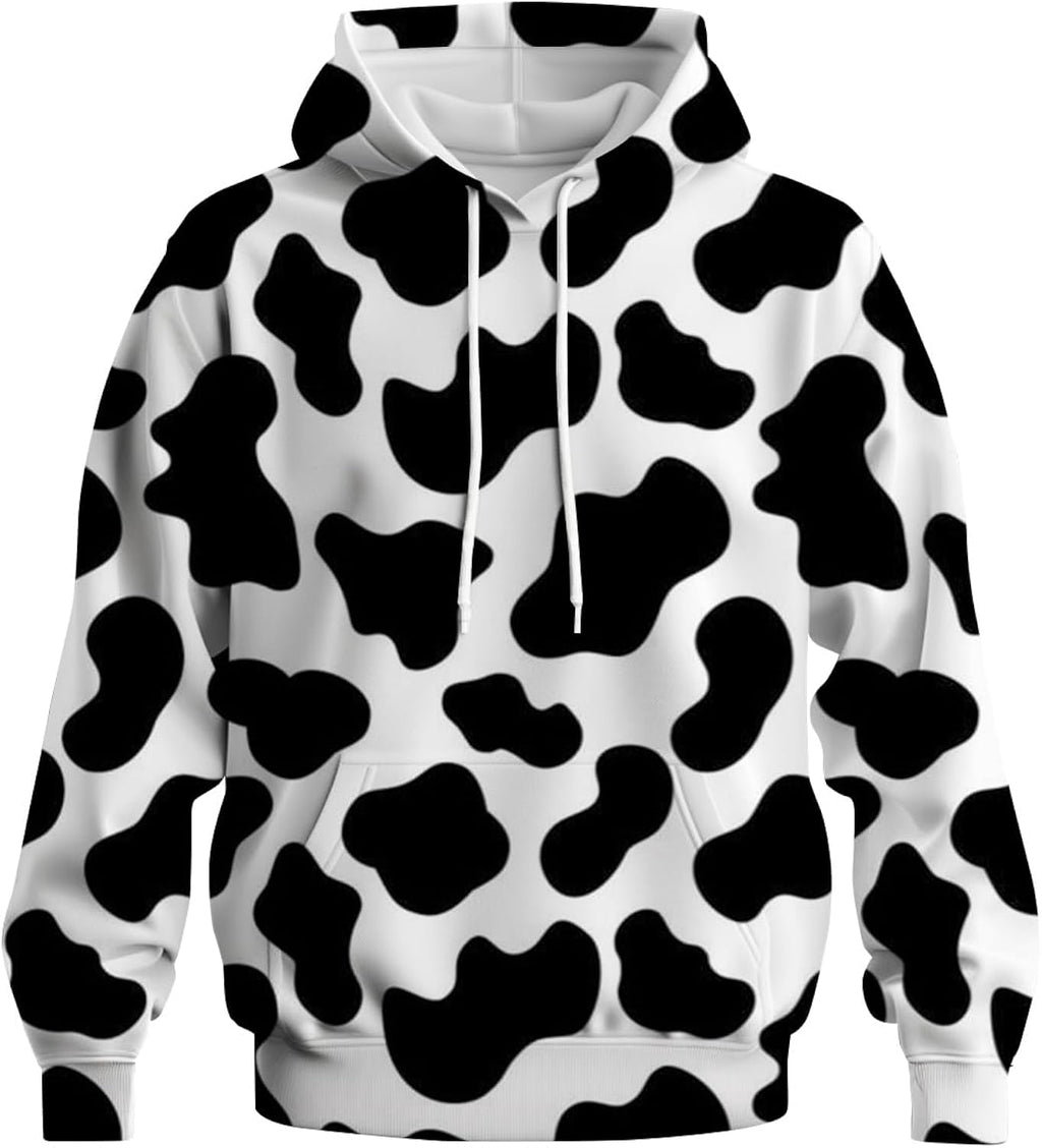 Novelty Long Sleeve Hoodie Funny Fashion Cow Graphic Sweatshirts