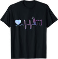 Heartbeat Cat Lover Shirt for Women Animal Cute Cat T-Shirt