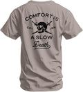 Men's Graphic Short Sleeve T-Shirt | Comfort is A Slow Death Skull Graphic Tee | Athletic Fit Shirt