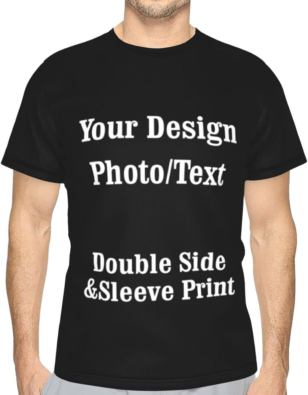 Custom T Shirts for Men & Women, 3D All Over Print Customized T Shirt, Desgin Your Own Shirts with Photo/Text