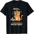 Shhh I'm Solving A Mystery Cat Detective Book Lover T-Shirt