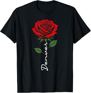 Denver Red Flower Art First Name for Men Kids Boys T-Shirt