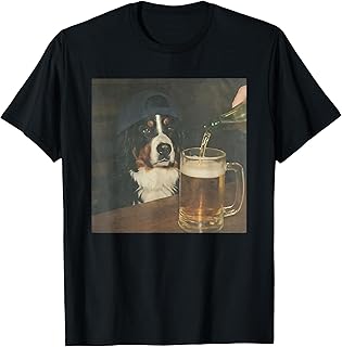 Bernese Mountain Dog Drinking Beer T-Shirt