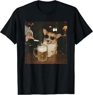 Funny Corgi Drinking Beer T-Shirt