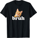 Cute Kids Womens & Mens Bruh Orange Tabby Cat Lover T-Shirt
