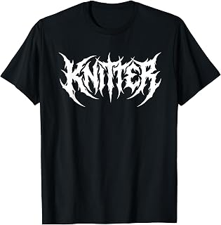 Knitter Heavy Metal Gothic Lettering T-Shirt