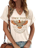 Vintage Rock Band T Shirt for Women Fashion Musical Tees Casual Sexy Notched V-Neck T Shirts Country Music Short Sleeve Tees…