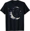 Stars and Moon Night Sky Galaxy Aesthetic Graphic Lovers T-Shirt