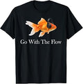 Go with The Flow Goldfish Headphones Funny Fish Lovers T-Shirt