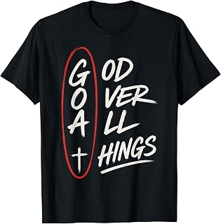Funny Goat God Over All Things Religious Christian T-Shirt