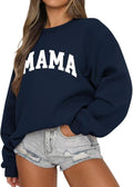 Women Long Sleeve Mama Sweatshirts Oversized Crewneck Pullover Hoodies Casual Knit Graphic Mom Tops Sweater