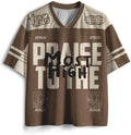 Christian Graphic Tees Oversized T-Shirt Novelty Women Men All-Over Print Mesh Jersey Praise to The Most High