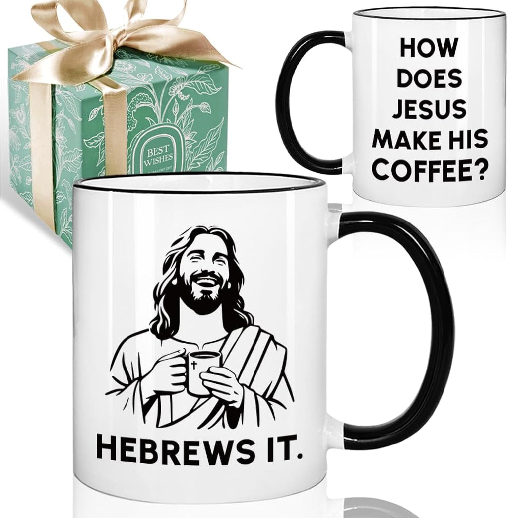 Funny Jesus Christian Gift for Women Men Pastors Churchmate, Religious Humor Gift, Birthday Gift for Friends Coworkers Bible Verse Faith Cup, Pastor Appreciation Gift 11oz