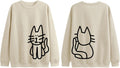 Cat Sweatshirts for Women Graphic Oversized Sweatshirt Funny Long Sleeve Shirt Cute Pullover Fleece Hoodie Tops