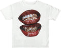 Graphic Tees for Women Lips Print 2000s Clothing Short Sleeve Graphic T Shirts Y2k Going Out Tops