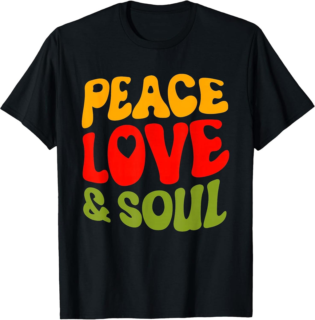 Groovy Peace Love & Soul R&B Music Retro Vintage 90s Lovers T-Shirt