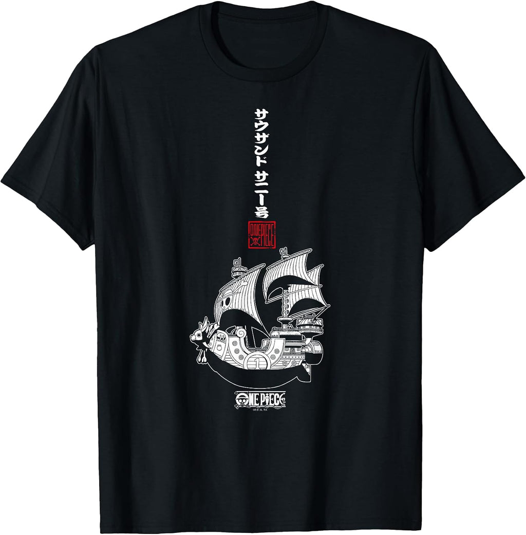 Anime Vertical Kanji Thousand Sunny Pirate Ship T-Shirt