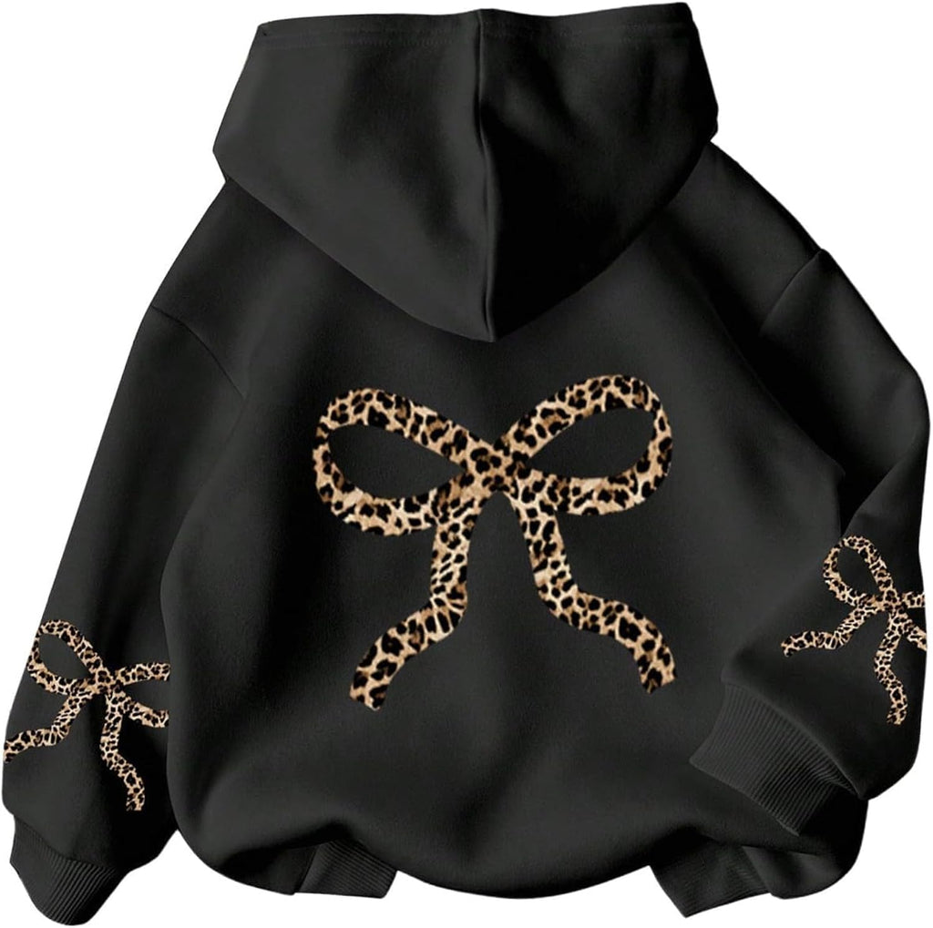 Girls Graphic Hoodie Thermal Long Sleeve Hooded Sweatshirt Drop Shoulder Pullover Top Ages 8-12