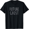 Future Ghost T-Shirt - Black, Unisex-Adults, Small, Short Sleeve, Crew Neck, Classic Fit, Halloween, Christmas