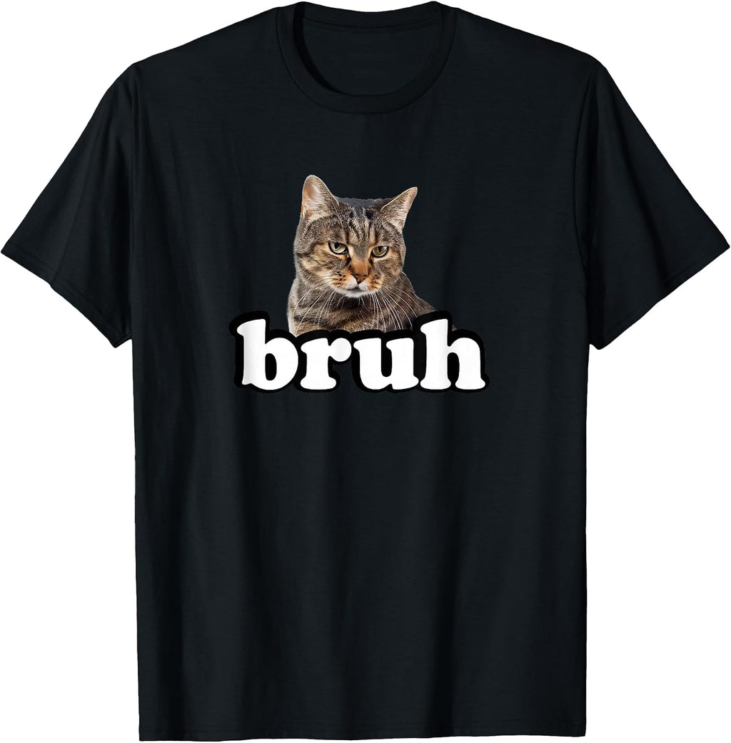 Bruh Bro Kids Mens Womens Brown Tabby Cat Lover T-Shirt