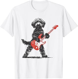 Goldendoodle Rock Playing Guitar T-Shirt