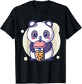 Cute Kawaii Panda Drinks Boba Bubble Tea Kawaii Aesthetic T-Shirt