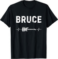 Bruce Guitar Heartbeat Music Guitarist Retro Vintage T-Shirt