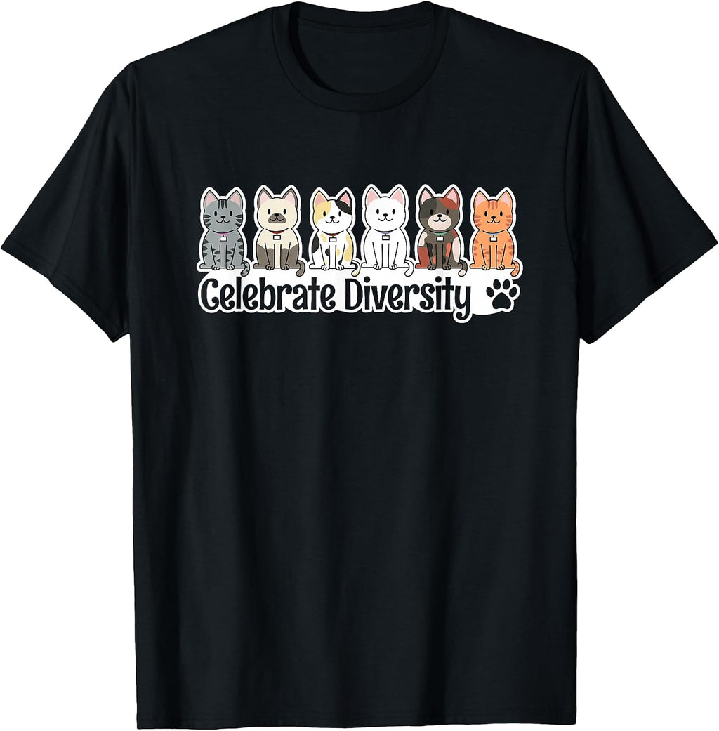 Shirt for Cat Lovers Celebrate Diversity Pet Owner Funny Cat T-Shirt