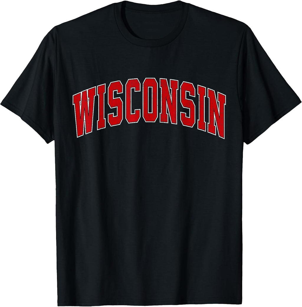 Wisconsin WI Vintage Athletic Sports Design for Men Women T-Shirt