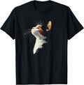 Beautiful Womens Girls Illustration Art Calico Cat Lover T-Shirt
