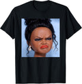 Funny Creepy Doll Face Meme Expression Hilarious Sarcastic T-Shirt