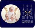 Tebaby Baby Monthly Milestone Blanket Boy - Newborn Month Blanket Unisex Neutral Personalized Shower Gift Baseball Sports Nursery Decor Photography Background Prop with Frame Large 51''x40''