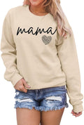 Women Long Sleeve Mama Sweatshirts Round Neck Pullover Loose Lightweight Blouse Tops