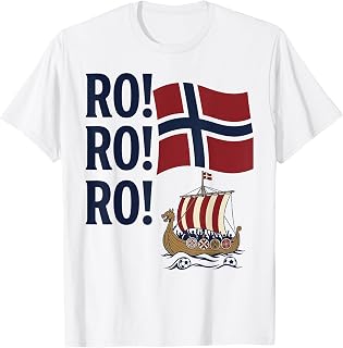 Ro Ro Ro Norway Flag Viking Ship Norwegian Soccer Fan T-Shirt