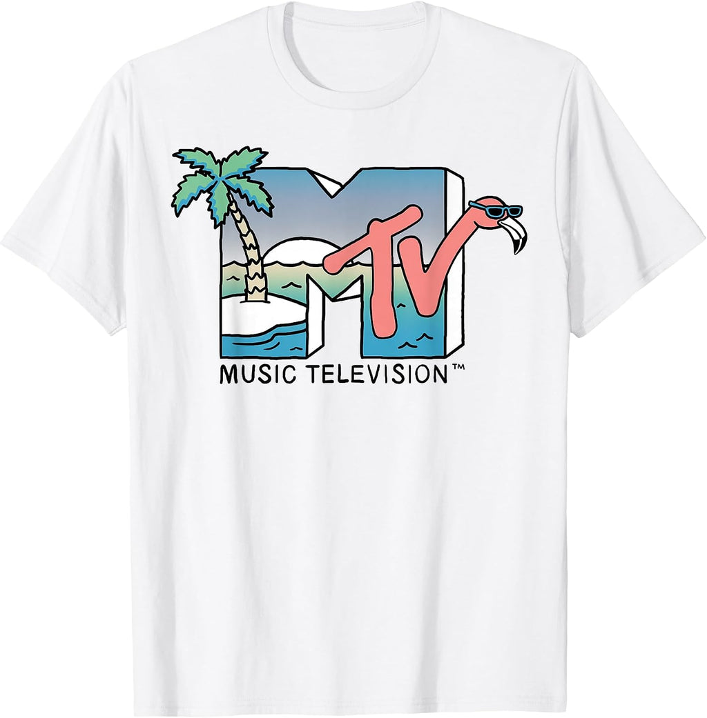 Beach Island Flamingo Logo Vintage Graphic T-Shirt T-Shirt